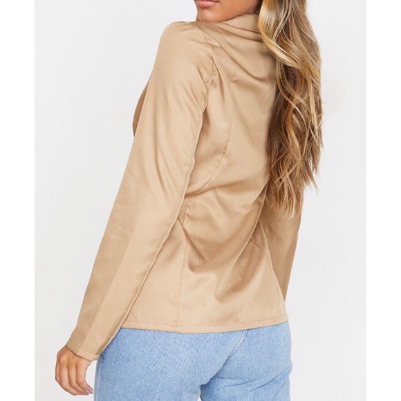 PrettyLittleThing Woven Lace Up Blazer - Picture 2 of 5